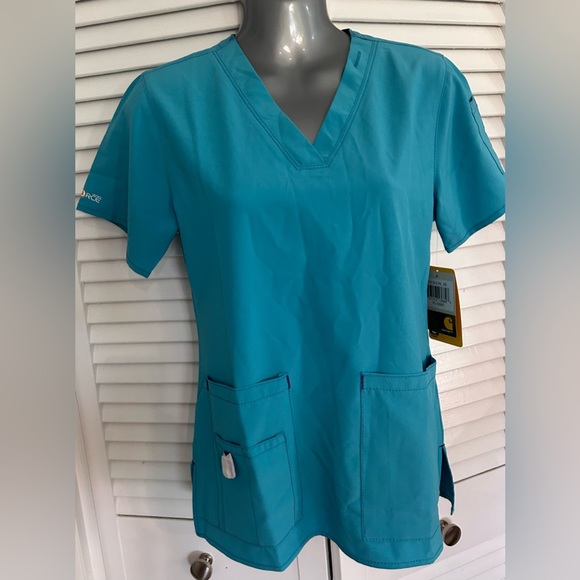 Carhartt NWT Force Cross Flex Modern Fit V-Neck scrub top XS Aqua - Picture 1 of 6